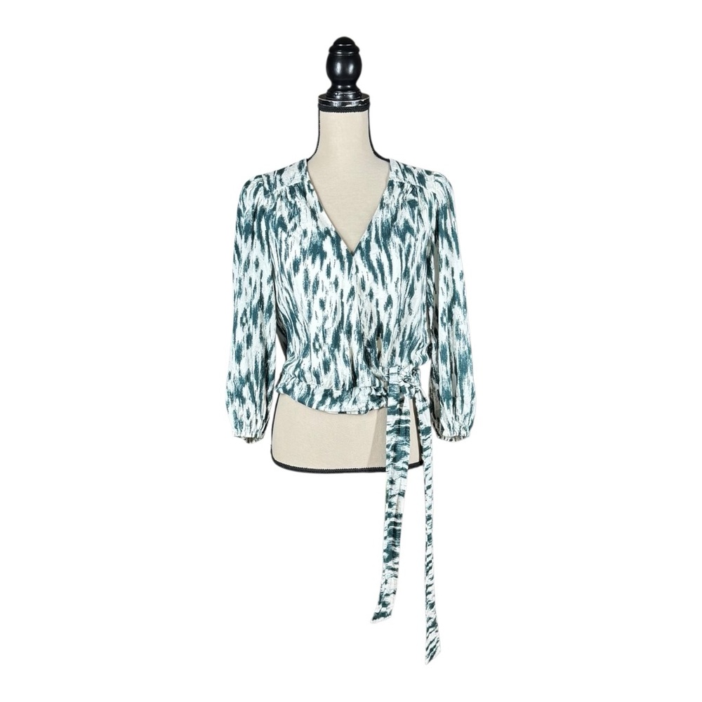 Evereve Carson Ikat Wrap Top With Tie Waist - Picture 2 of 5